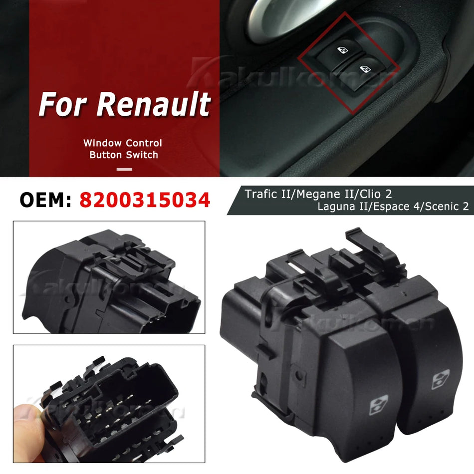 Buton comutator pentru ridicarea geamurilor electrice, față stânga pentru Renault Trafic II