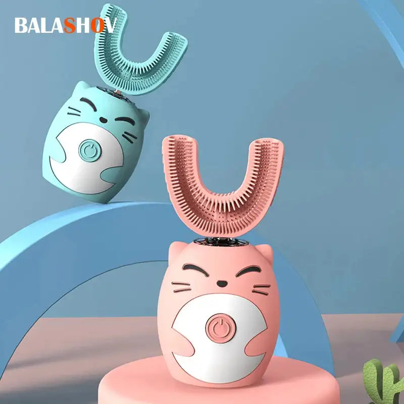 Kids Sonic U Shaped 360 Ultrasonic Toothbrush Waterproof