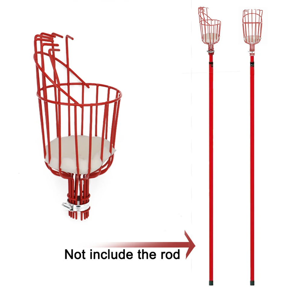Pārnēsājamais augļu lasītājs ar dziļu grozu vieglai dārza augļu novākšanai