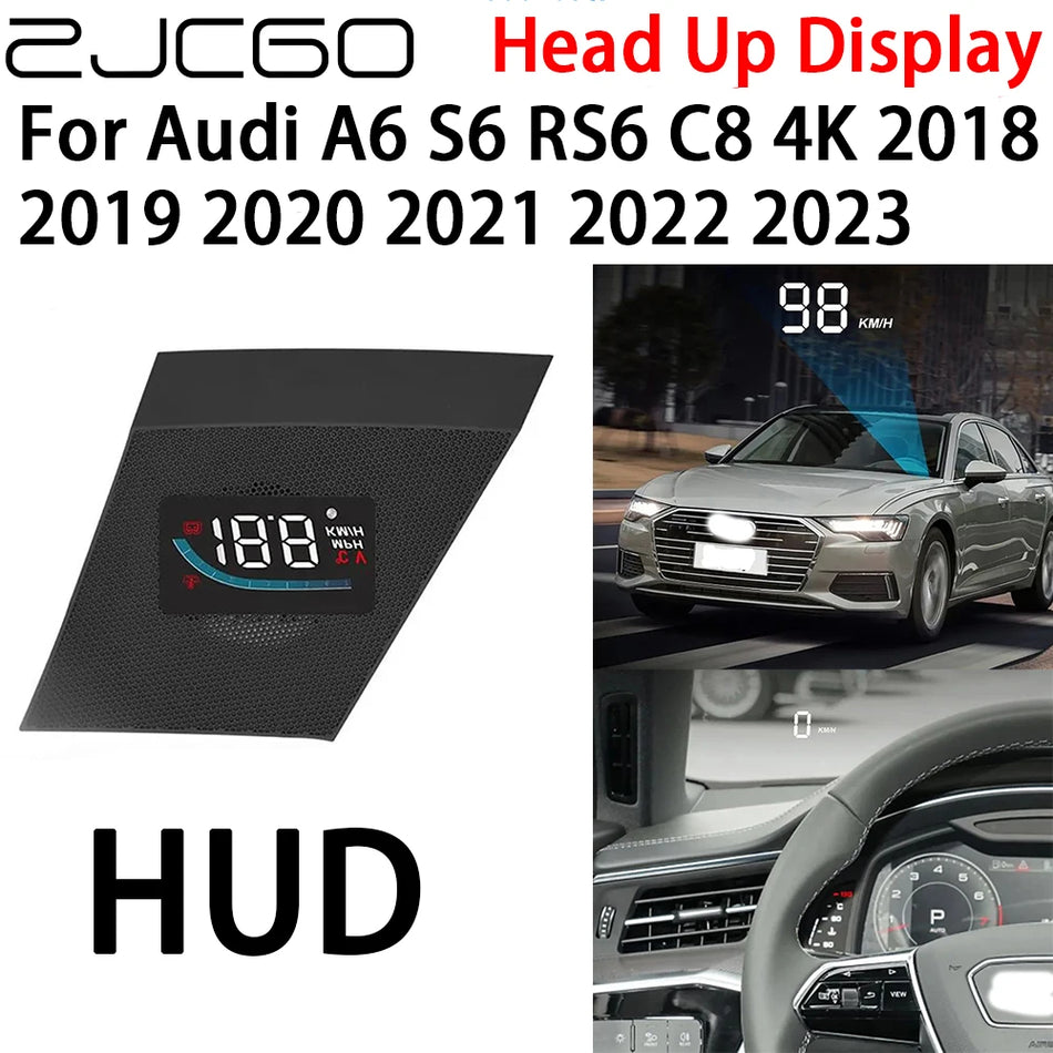 Audi A6 S6 RS6 C8 4K Araç HUD ile Hız Göstergesi Projeksiyonu Kablolu Dash Aksesuarı Head Up Display
