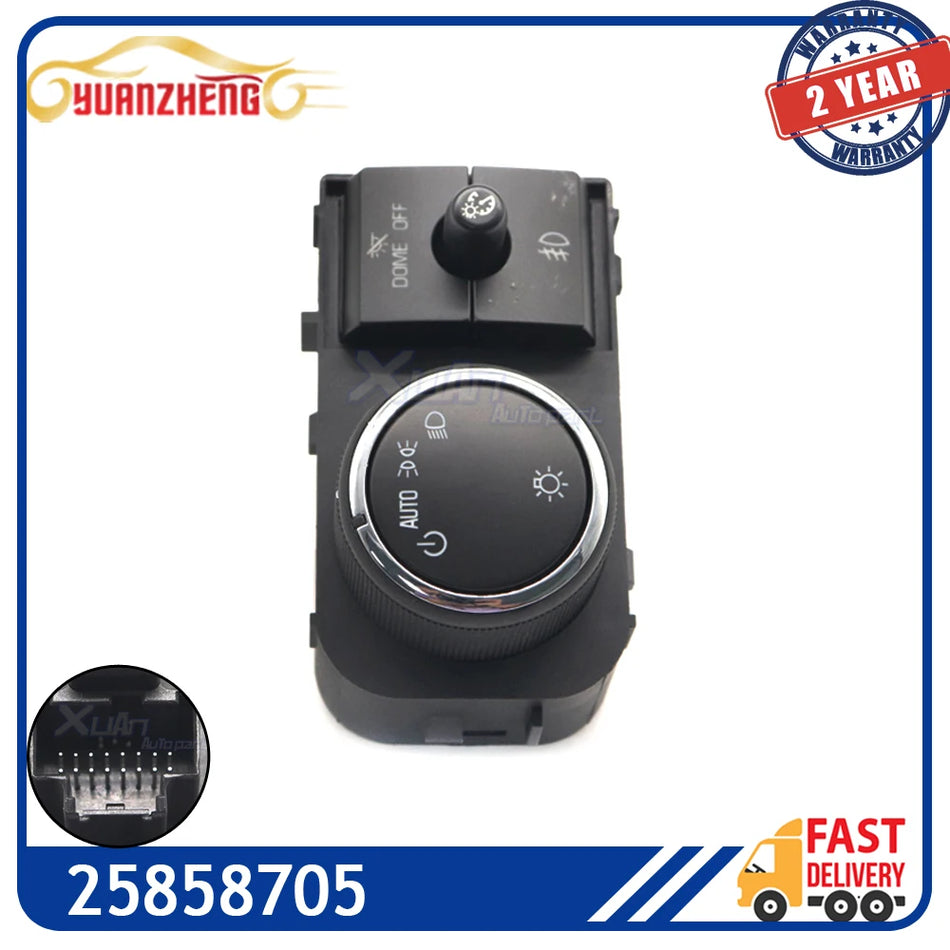 Headlight Fog Light Lamp Control Switch Replacement for Chevrolet Suburban Black