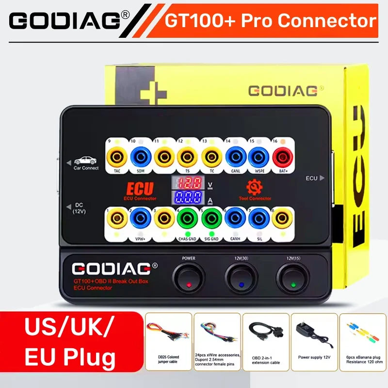 GODIAG GT100 Boîte de dérivation OBD2, Connecteur de banc ECU 16PIN avec protocole CANBUS