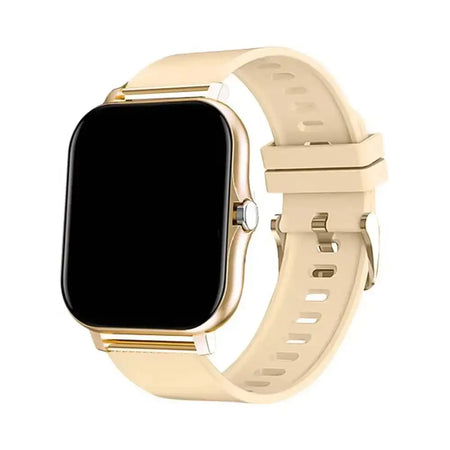 LAXASFIT 2025 Smart Watch Bluetooth Full Touch Screen Golden Khaki