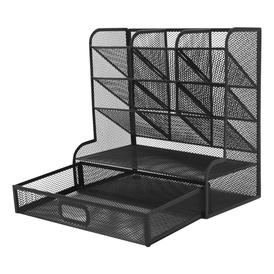 Hvid Sort Penneholder Skrivebordsorganisator 9 Rum Skuffe