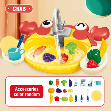 Kitchen Sink Toys Pretend Play Set &ndash; Non Electric Dishwasher crab
