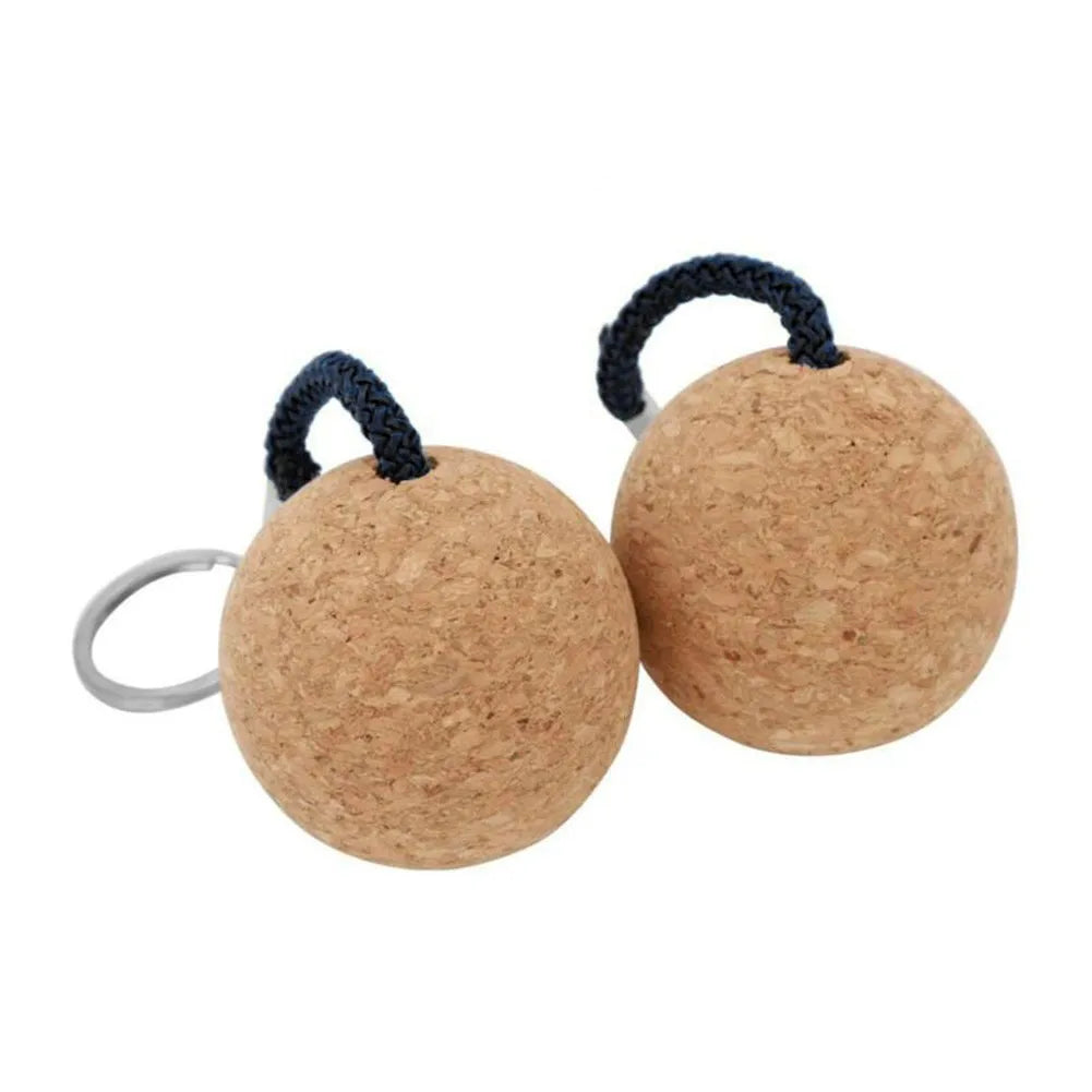 Floating Cork Ball Key Ring - 2 Pack for Safety &amp; Visibility in Water Black