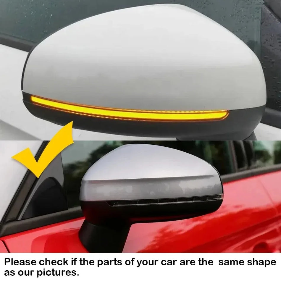 Pair Plastic Side Mirror Covers for Audi A1 2011-2018