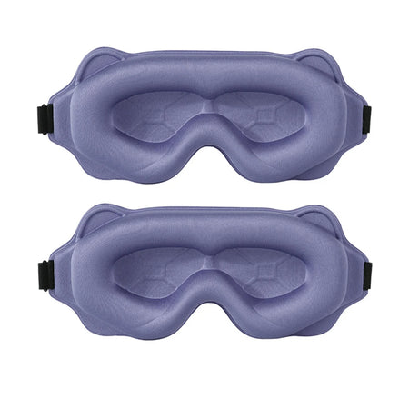 3D Sleeping Mask - Light Blocking, Soft Eye Mask for Travel &amp; Sleep 2Pcs Purple