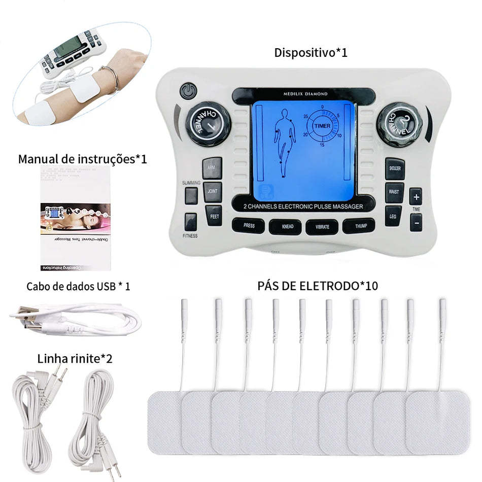 EMS Νευρικός Μυϊκός Διεγέρτης TENS Μασάζ με Ζύμωμα, Πίεση, Δόνηση