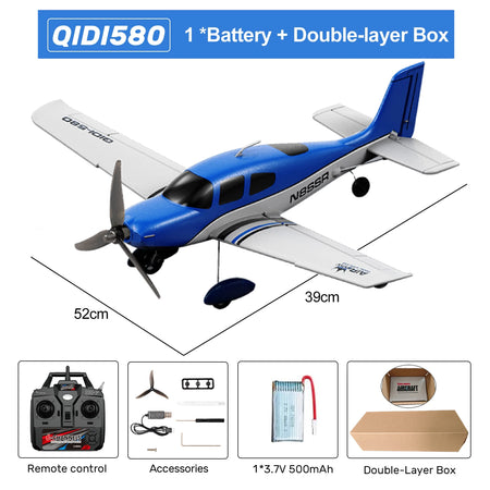 QIDI580 Stunt RC Glider Plane - 4CH 2.4G Brushless Power Upgrade Packing BL