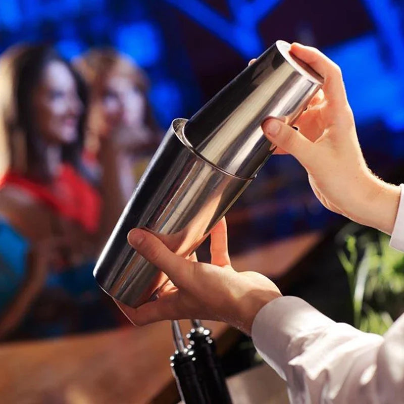 UPORS Professional Stainless Steel Boston Shaker Set for Cocktail Mixing