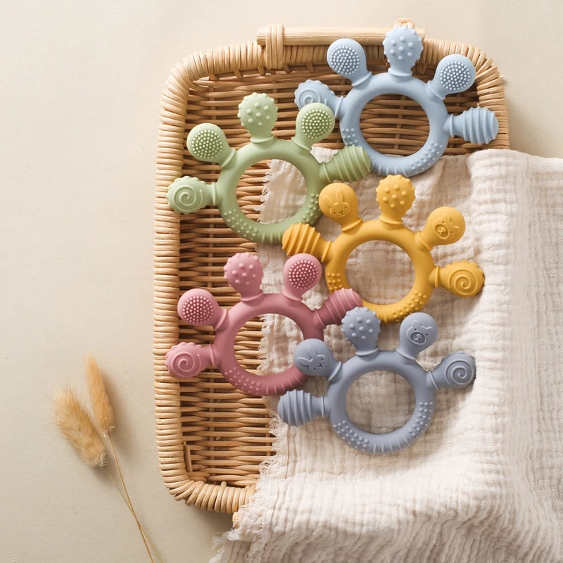 Silicone Animal Teether Ring for Babies