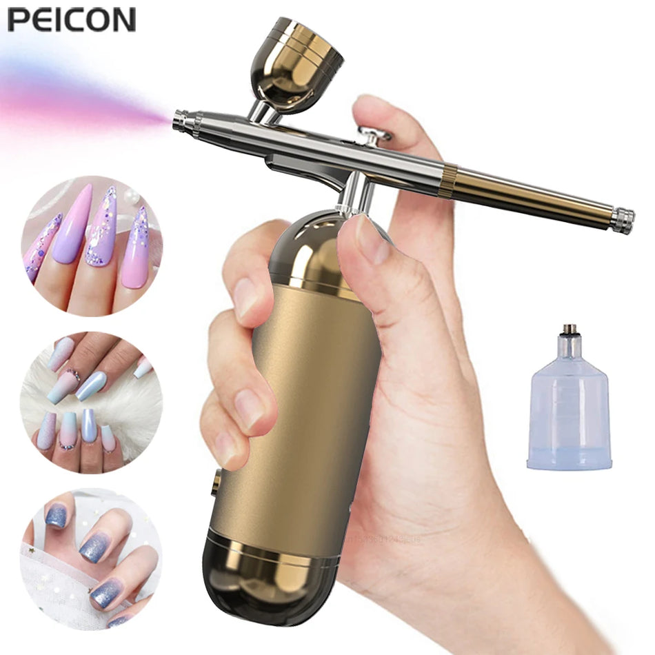 Tragbares Airbrush-Nagelset mit Kompressor für Nagelkunst und Tortendekoration