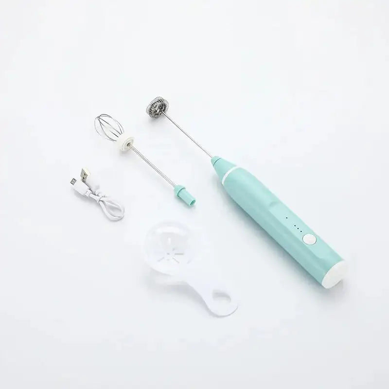 Wireless Milk Frother USB Rechargeable Handheld Whisk Blue / Russian Federation