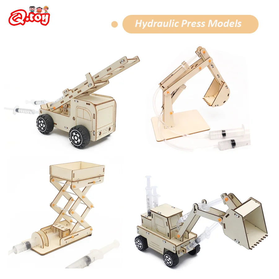 Kit de jucărie STEM excavator hidraulic buldozer DIY pentru copii