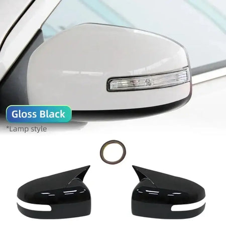 Carbon Fiber Mirror Cover Trim For Mitsubishi Lancer X 10 Gloss Black