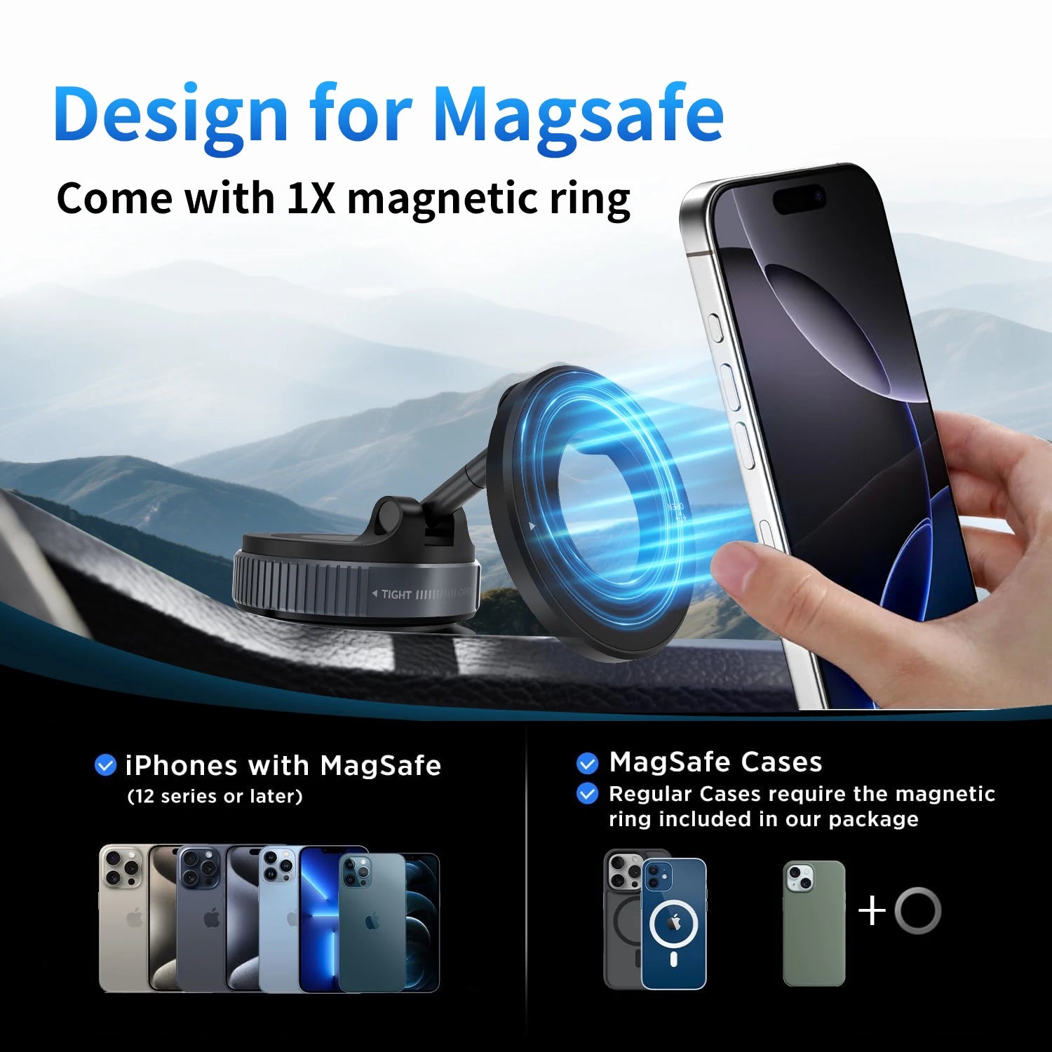 K007 Magnetic Car Phone Holder &ndash; Foldable Design and 360 Rotation