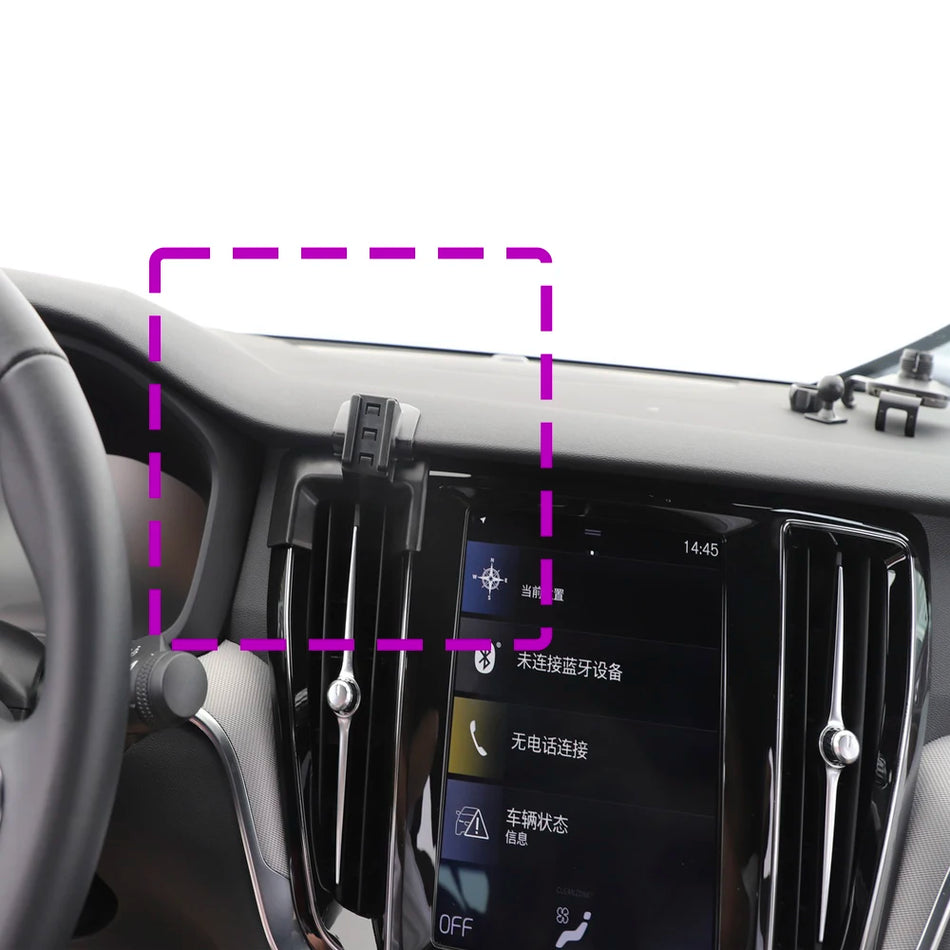 Suport fix pentru mașină Volvo S60 V60 cu încărcare wireless