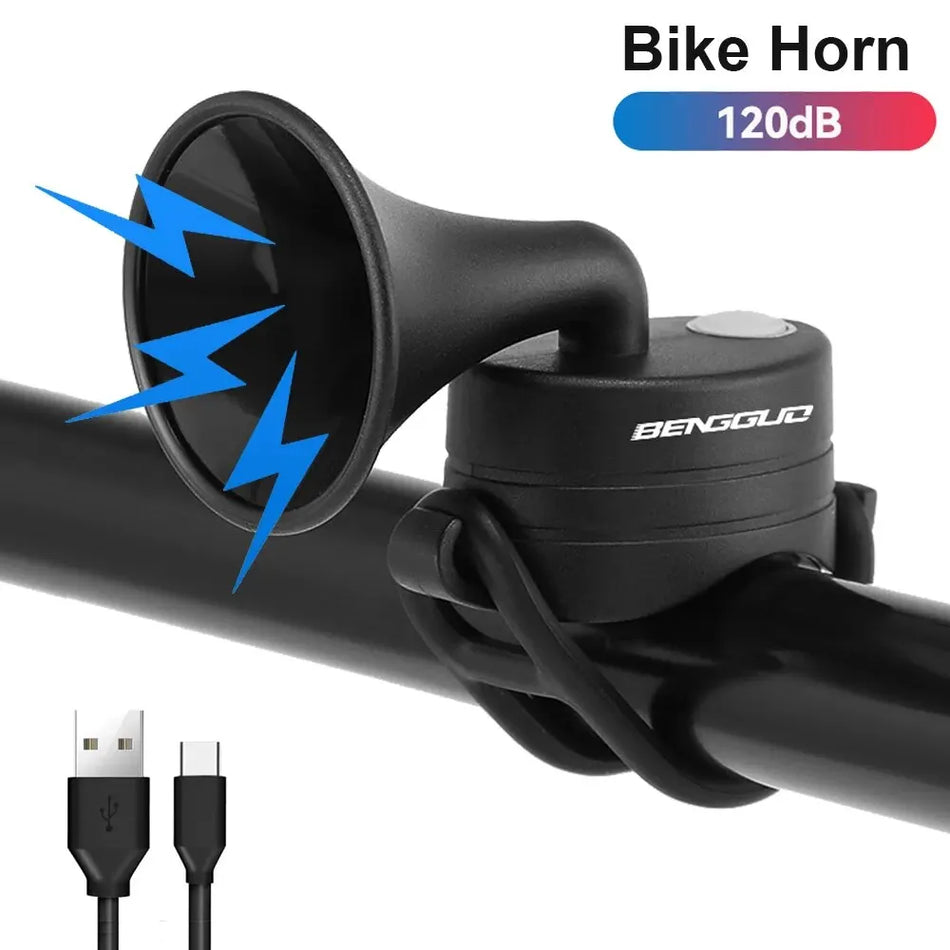 Toptrek BG3508 Cykelhorn, 120dB Högt, USB Uppladdningsbar, IPX4 Vattentät