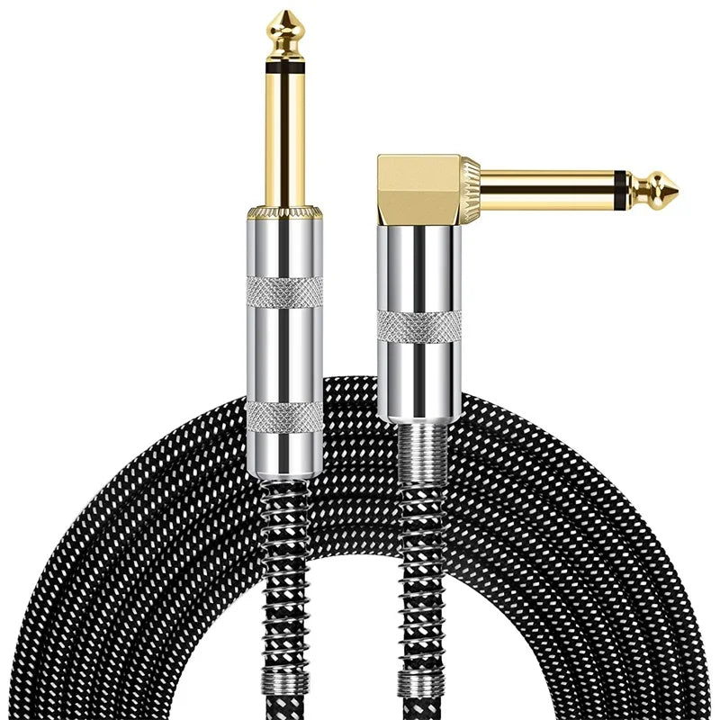 Gevlochten Gitaar Kabel 3M 5M, 1/4 Inch Audio Kabel Met PVC Huls
