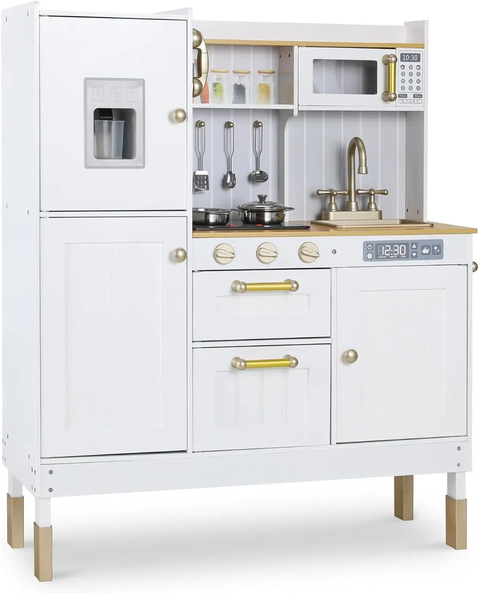 Ξύλινο Σετ Παιχνιδιού Κουζίνας Με Φώτα Και Ηχητικά Εφέ