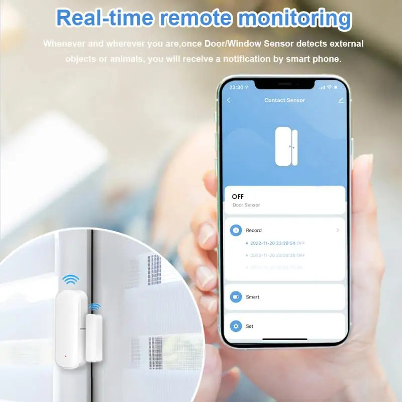 🟠 Tuya Zigbee/WiFi Smart Door Sensor Window Πόρτα Ανοίξτε κλειστές ανιχνευτές έξυπνο τηλεχειριστήριο στο σπίτι μέσω της Alexa Google Home Smart Life