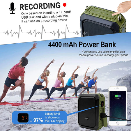 SHIDU M800 - 18W Portable Bluetooth Voice Amplifier