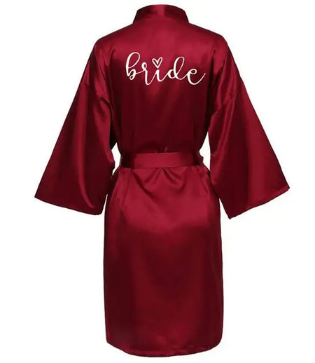Elegant Team Bride Satin Robe for Weddings