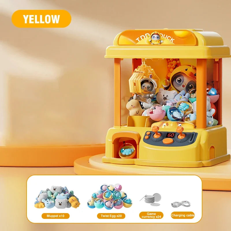 Big Size DIY Doll Machine &ndash; Coin Operated Claw Crane Toy Yellow