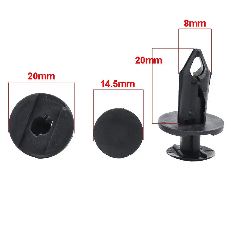 100PCS Black Plastic Retainer Rivet Car Fender Bumper Push Pin Clips Fasteners 8mm Hole For Honda Audi Buick Chrysler by InterCyprus Trading Ltd