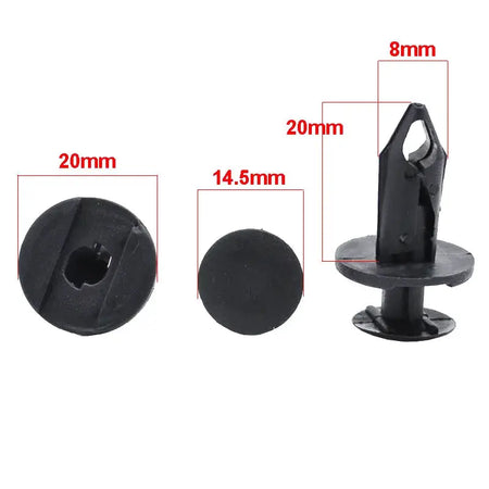 100PCS Black Plastic Retainer Rivet Car Fender Bumper Push Pin Clips Fasteners 8mm Hole For Honda Audi Buick Chrysler by InterCyprus Trading Ltd