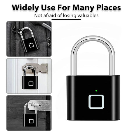Keyless Smart Fingerprint Padlock - 0.2s Quick Unlock