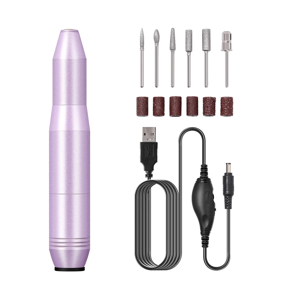 Yikoolin Electric Nail Drill &ndash; Portable Mini Nail Drill Purple
