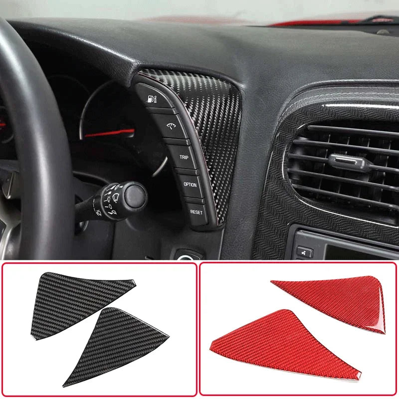 Pegatina de moldura de fibra de carbono para el tablero del Chevrolet Corvette C6