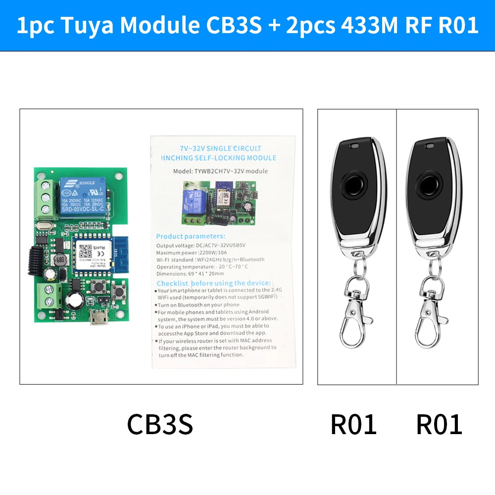 Cb3s &ndash; One Channel Tuya Smart WiFi Relay With Alexa App CB3S R01-2