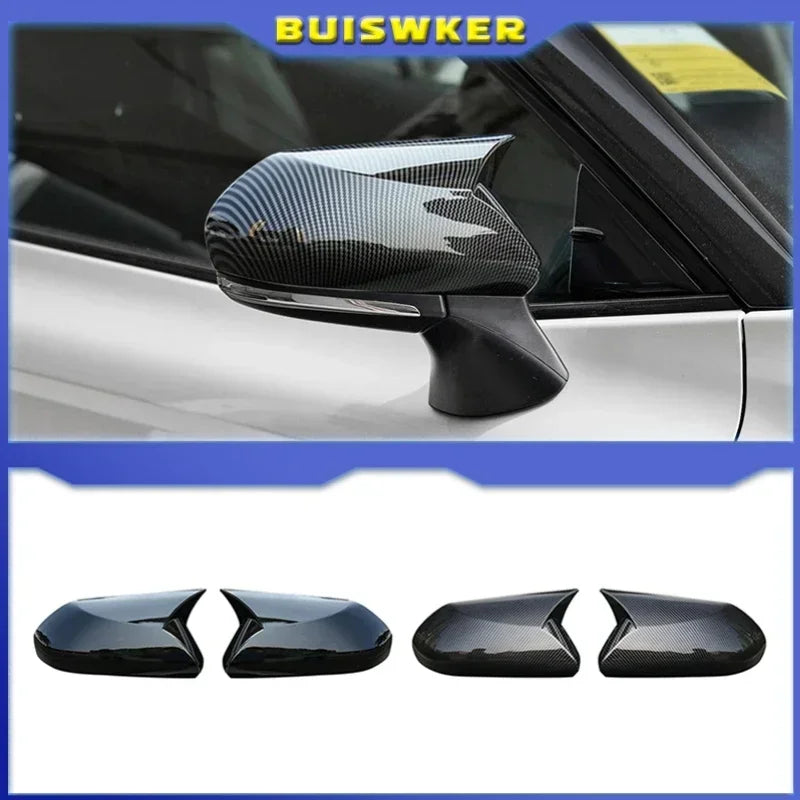 Tampa de Espelho em Fibra de Carbono para Toyota Camry 2018 2023 Preta