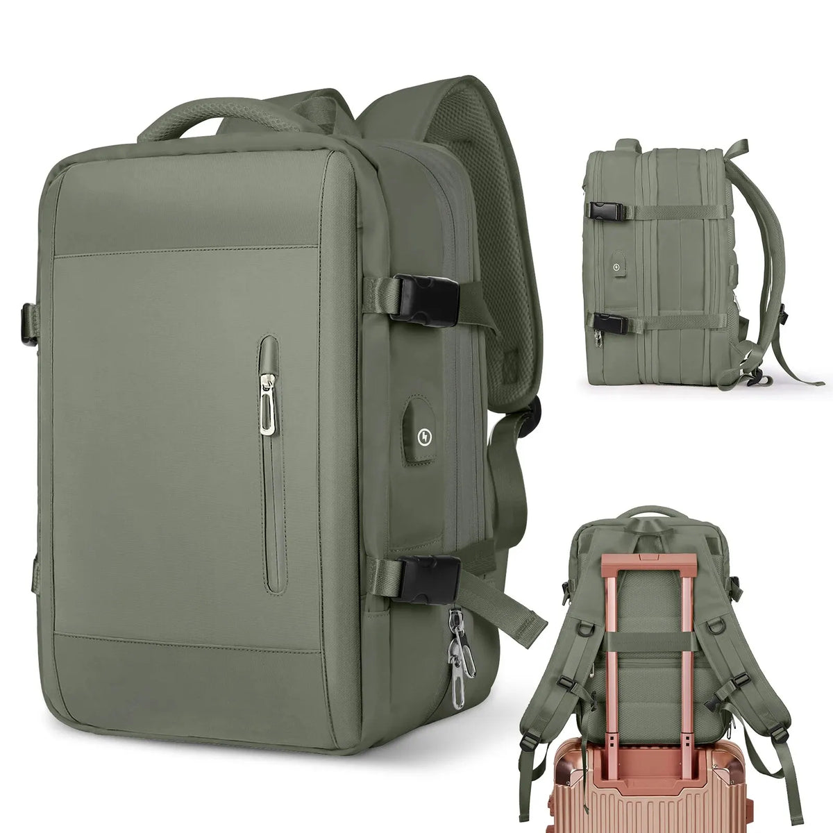 Likros Men Backpack - Waterproof And Expandable Travel Bag Green-916009
