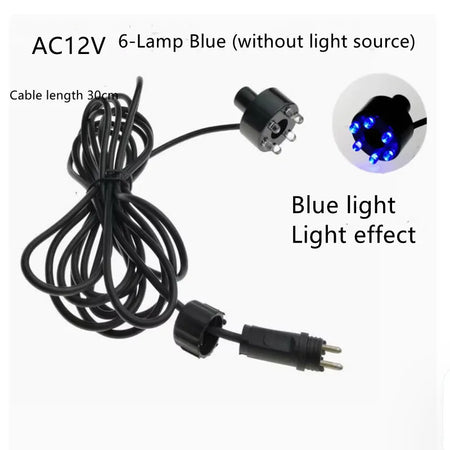 6 LED Underwater Lights 12V Aquarium Pool &ndash; IP68 Waterproof 6led blue 12V