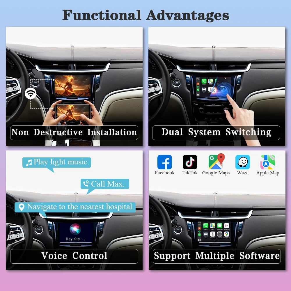 Android Auto Interface Box AUTOTOP Wireless CarPlay Android Auto Interface Box For Cadillac Buick ...
