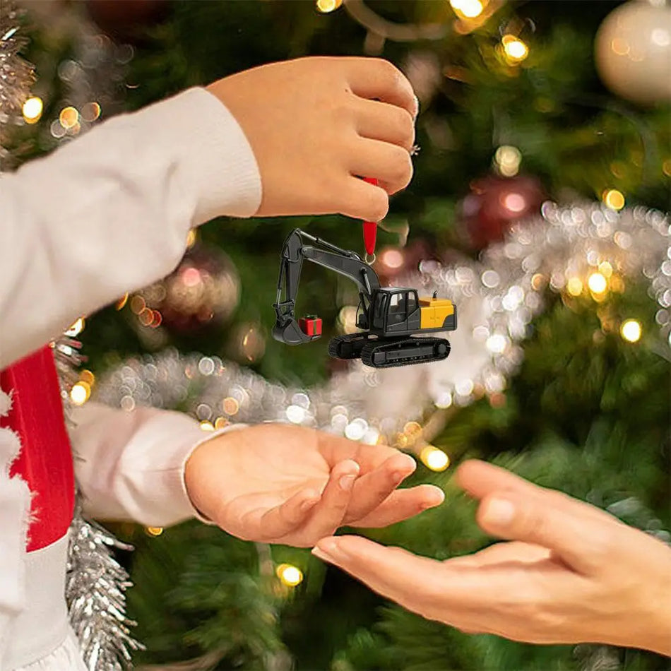 Календар за обратно броене до Коледа с багер, 24-дневен, 2D декор, акрил и хартия