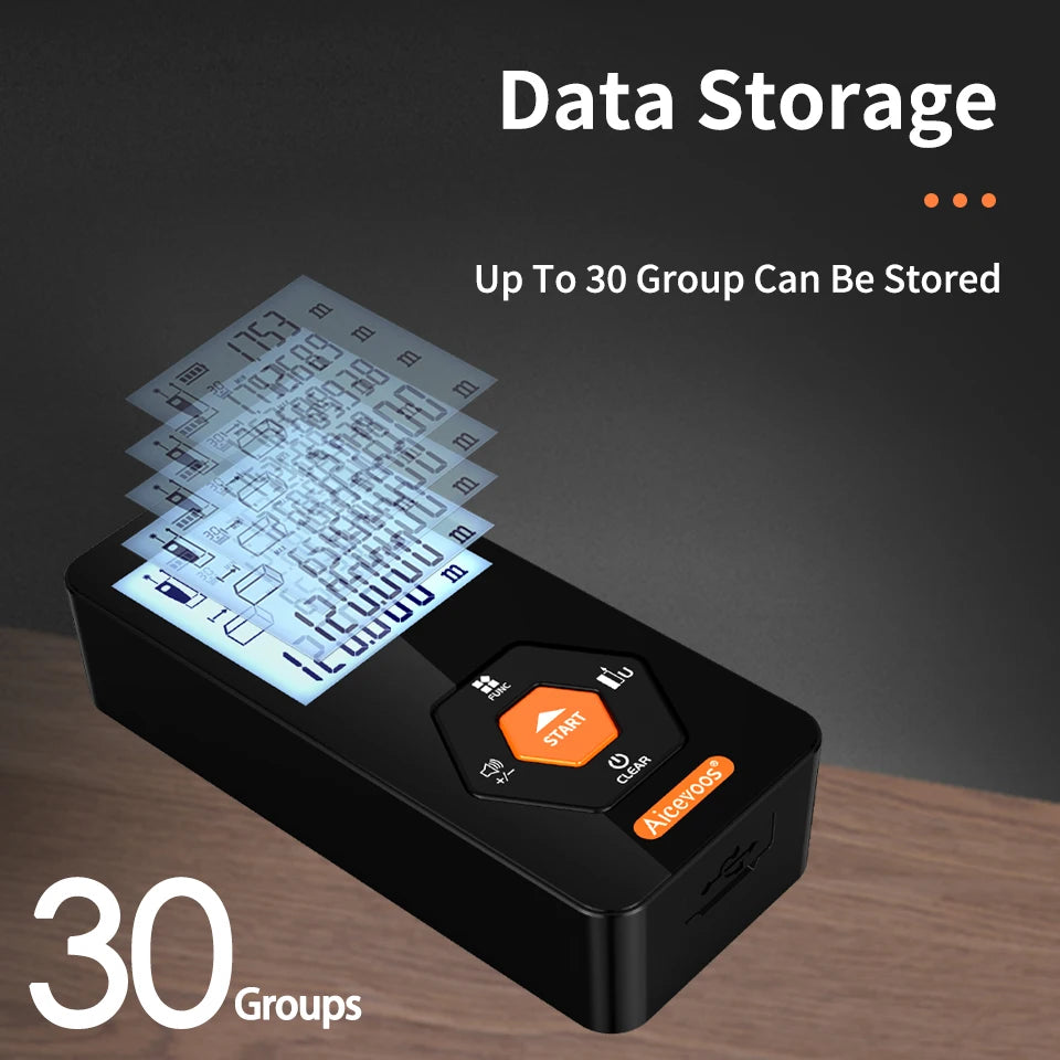 Aicevoos Rechargeable Digital Laser Rangefinder - Accurate Distance Meter up to 120M