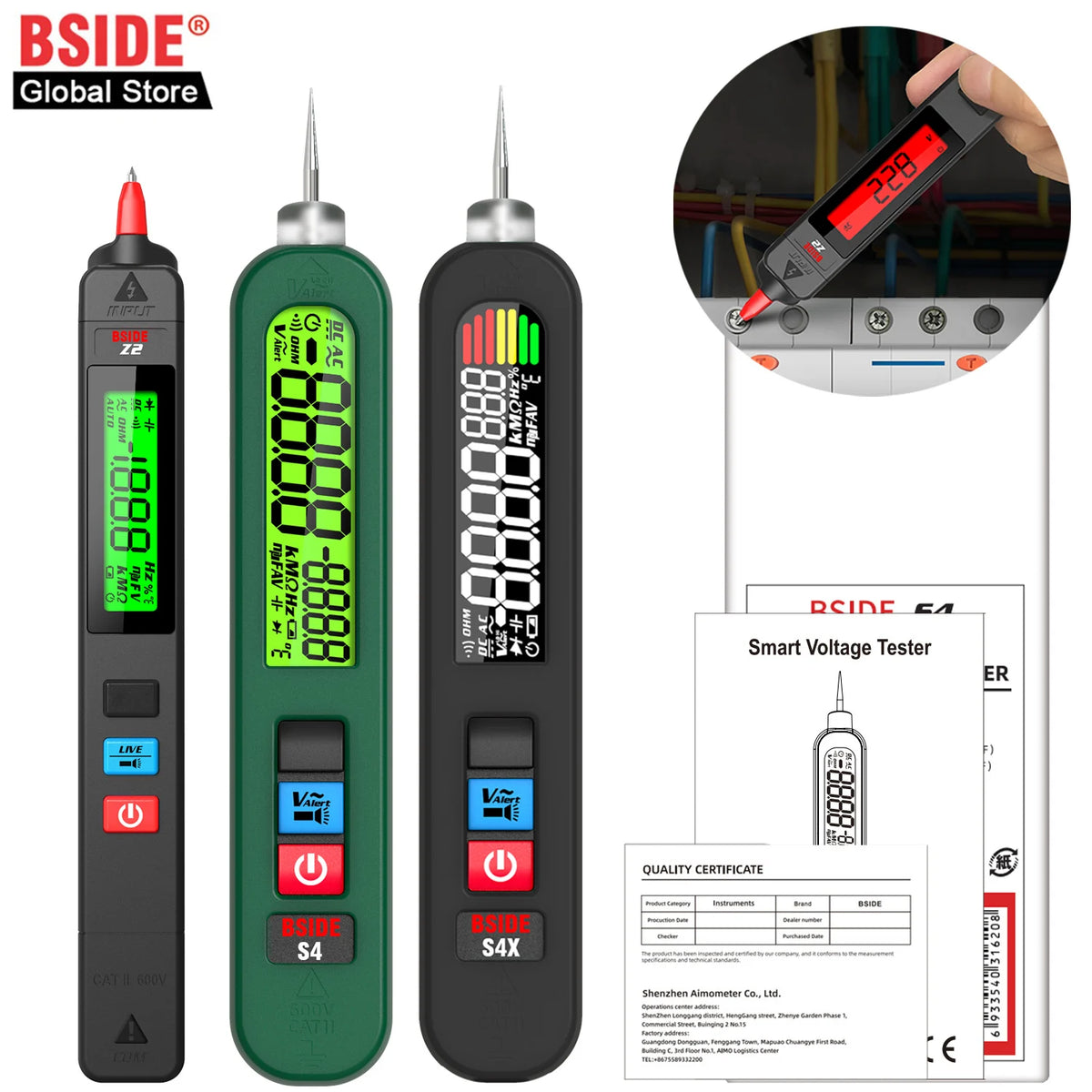 BSIDE Voltage Tester Pen 12V-300V &ndash; Non Contact Detection
