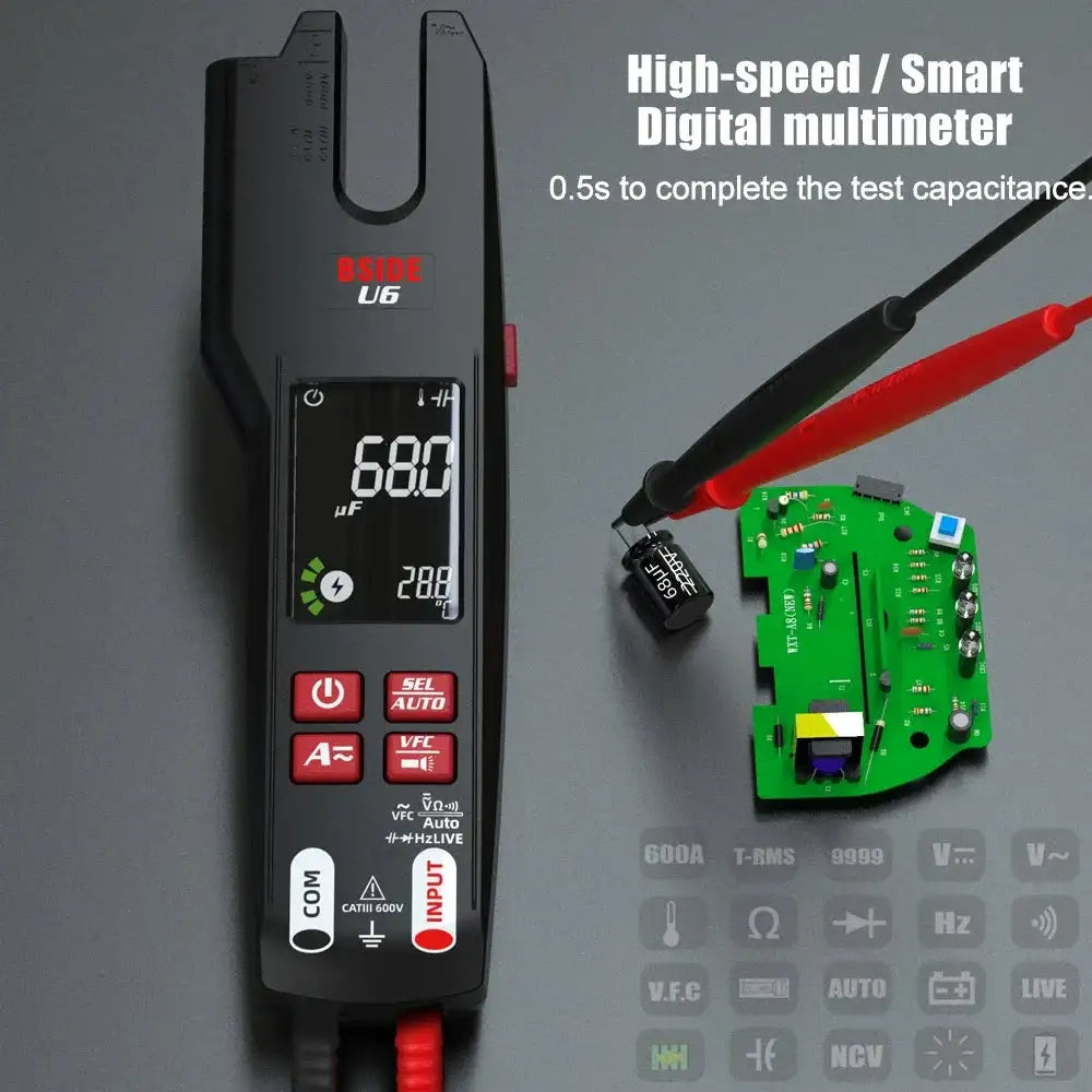 BSIDE U6 True RMS 600A USB Clamp Meter NCV Digital Tester