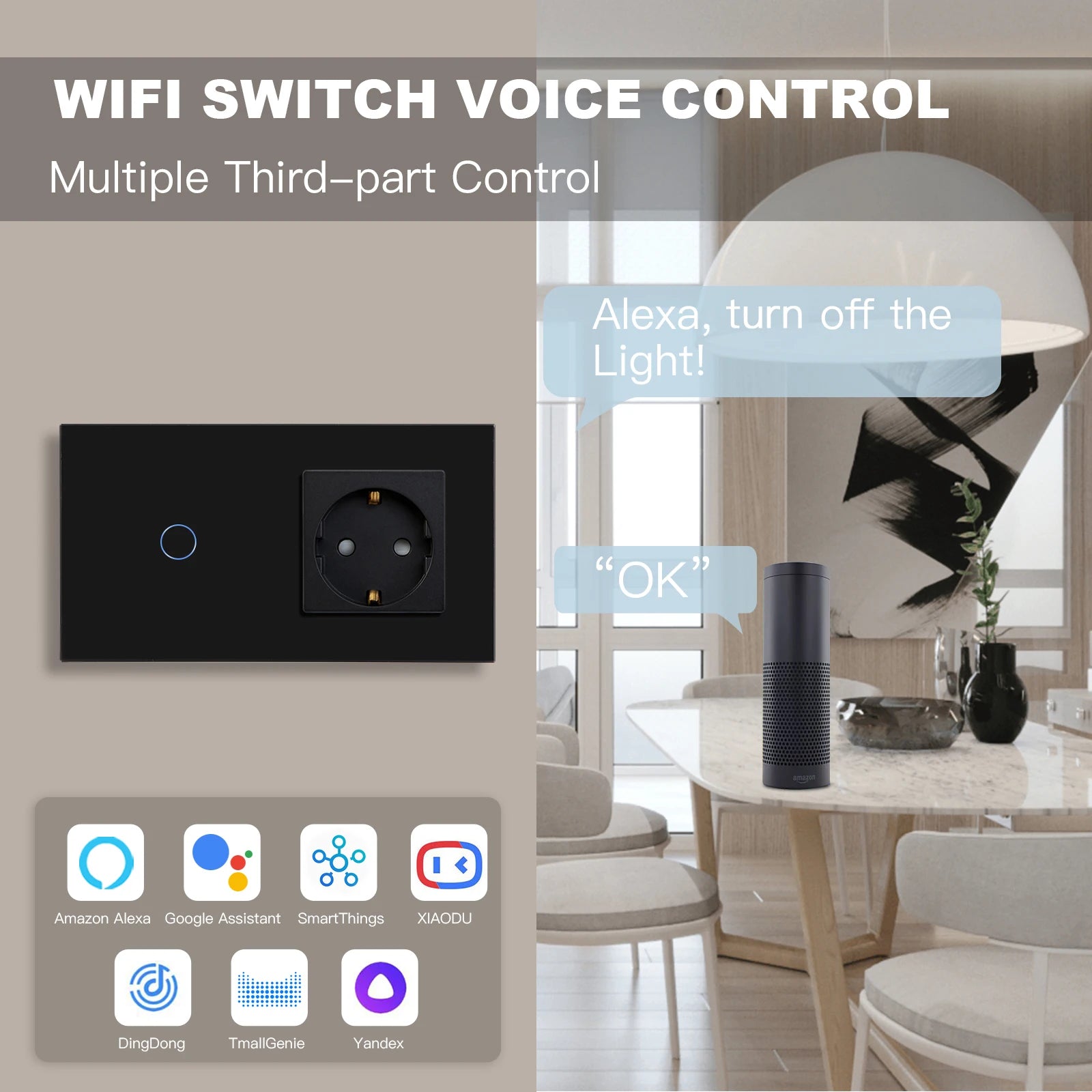 BSEED Smart Touch WiFi Light Switch with USB Type-C Ports