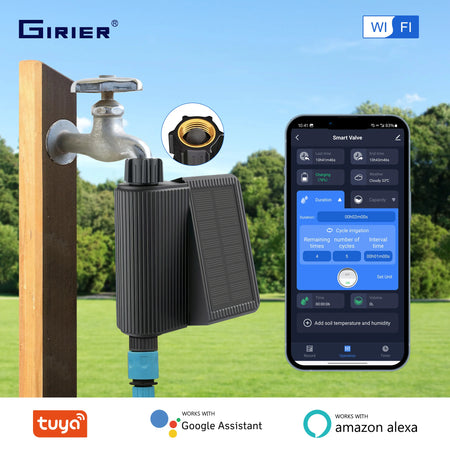 GIRIER Smart Water Timer &ndash; Solar Powered WiFi Timer