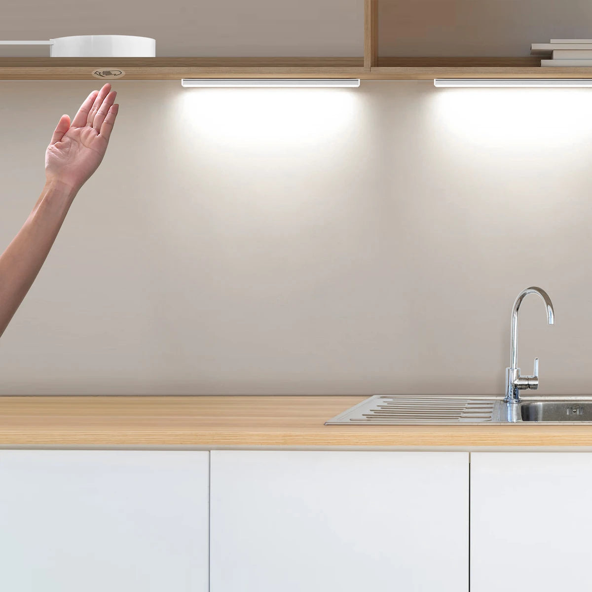 AIMENGTE 1-6Pcs Under Cabinet LED Light &ndash; Motion Sensor
