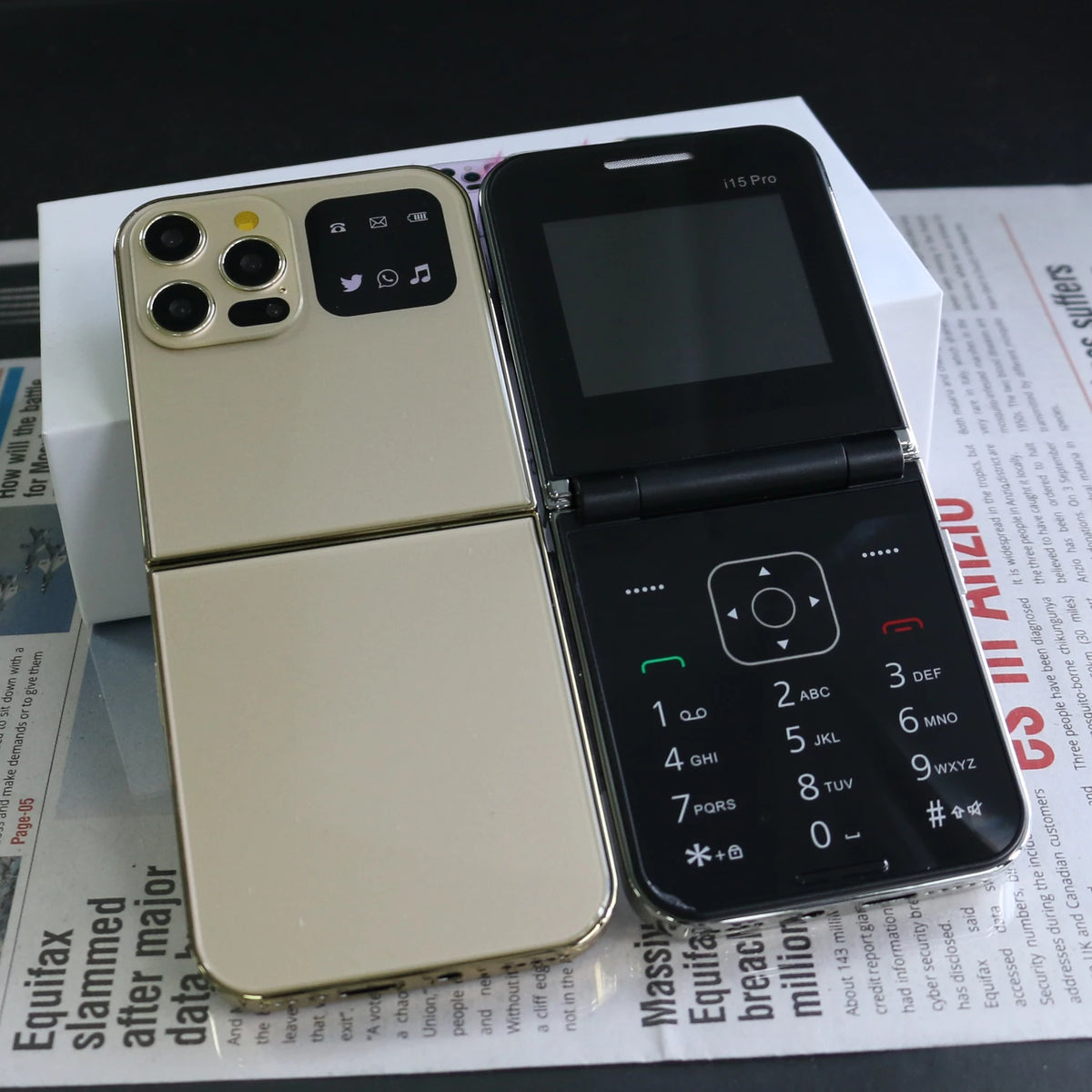 Unlocked Flip Lady Senior Phone Dual Sim &ndash; Easy Dial Torch Gold / Standard