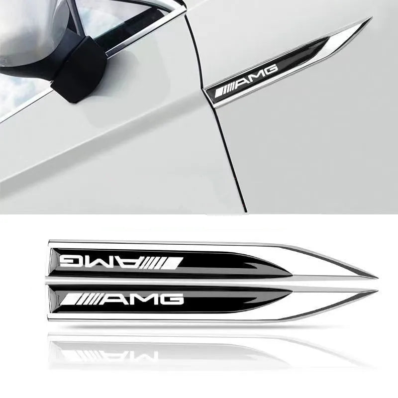 High-Quality 3D Metal Fender Emblem Badge Set for Mercedes-Benz Models W203 W204 W205 W210 W211 W212 W164 W176 CLA CLS SL GLA