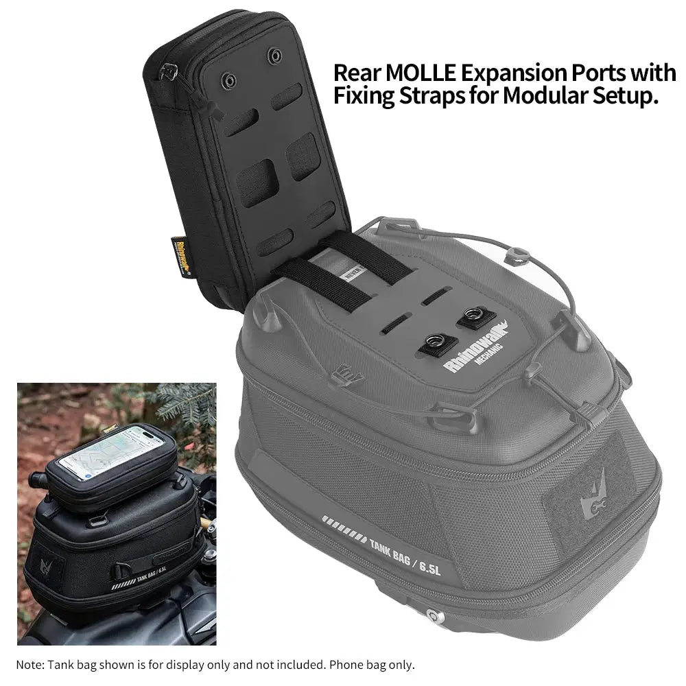 Rhinowalk Motorcycle Multi-Functional Expandable Phone Bag 1L Supports 7 Inch Phone Easy Navigation Molle Model Tool Bag by InterCyprus Trading Ltd