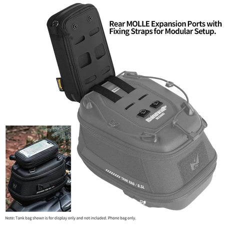 Rhinowalk Motorcycle Multi-Functional Expandable Phone Bag 1L Supports 7 Inch Phone Easy Navigation Molle Model Tool Bag by InterCyprus Trading Ltd